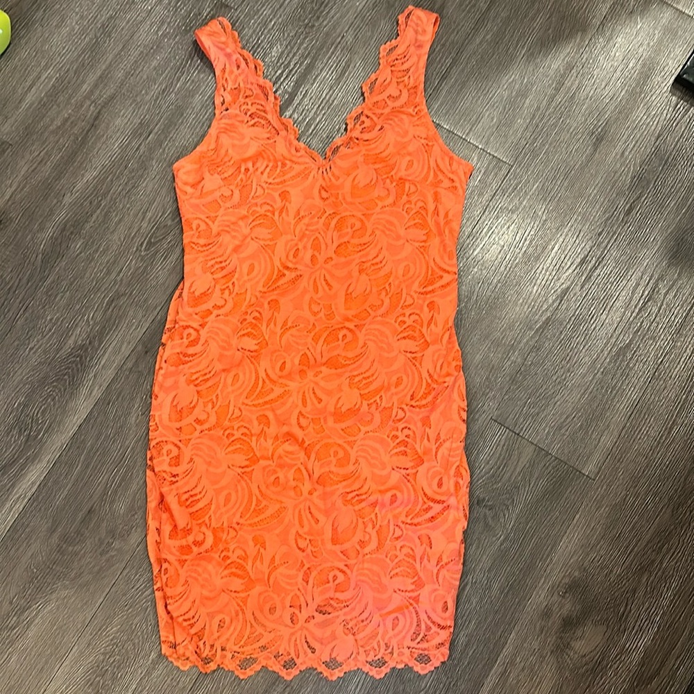 HM orange lace Dress NWT